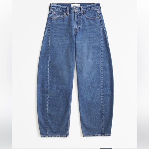 Abercrombie & Fitch mid rise barrel jeans - Picture 2 of 4